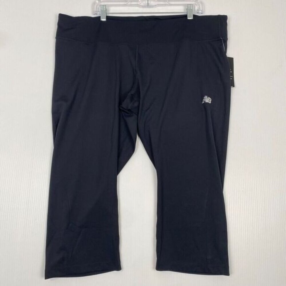 New Balance Women's Mid Rise Capri Leggings Plus Size 2X Black Athletic New